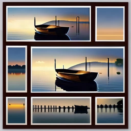 A lone wooden boat moored on a quiet river at dusk, with a faded Colombian border sign on the bank, mist rising over the water. - strategy